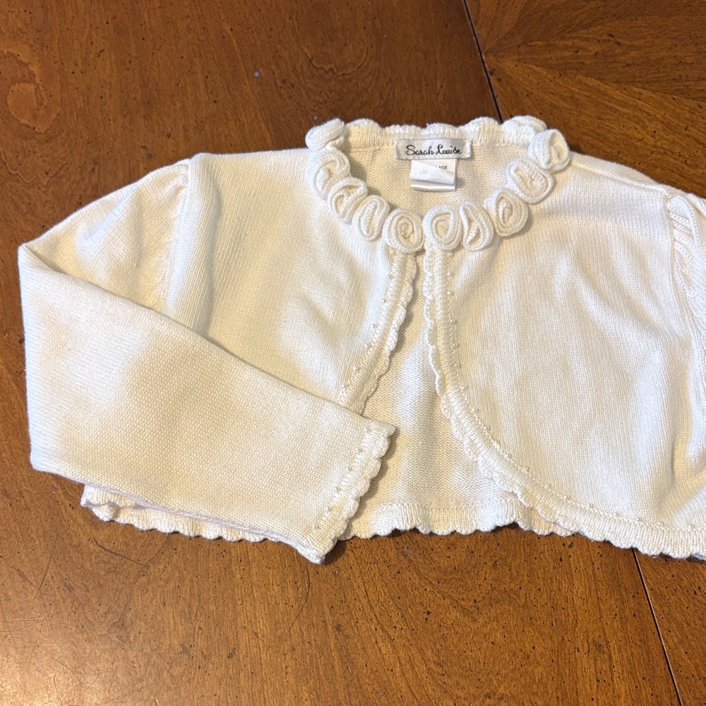 Sarah Louise Cream Knit Bolero Sweater for Kids